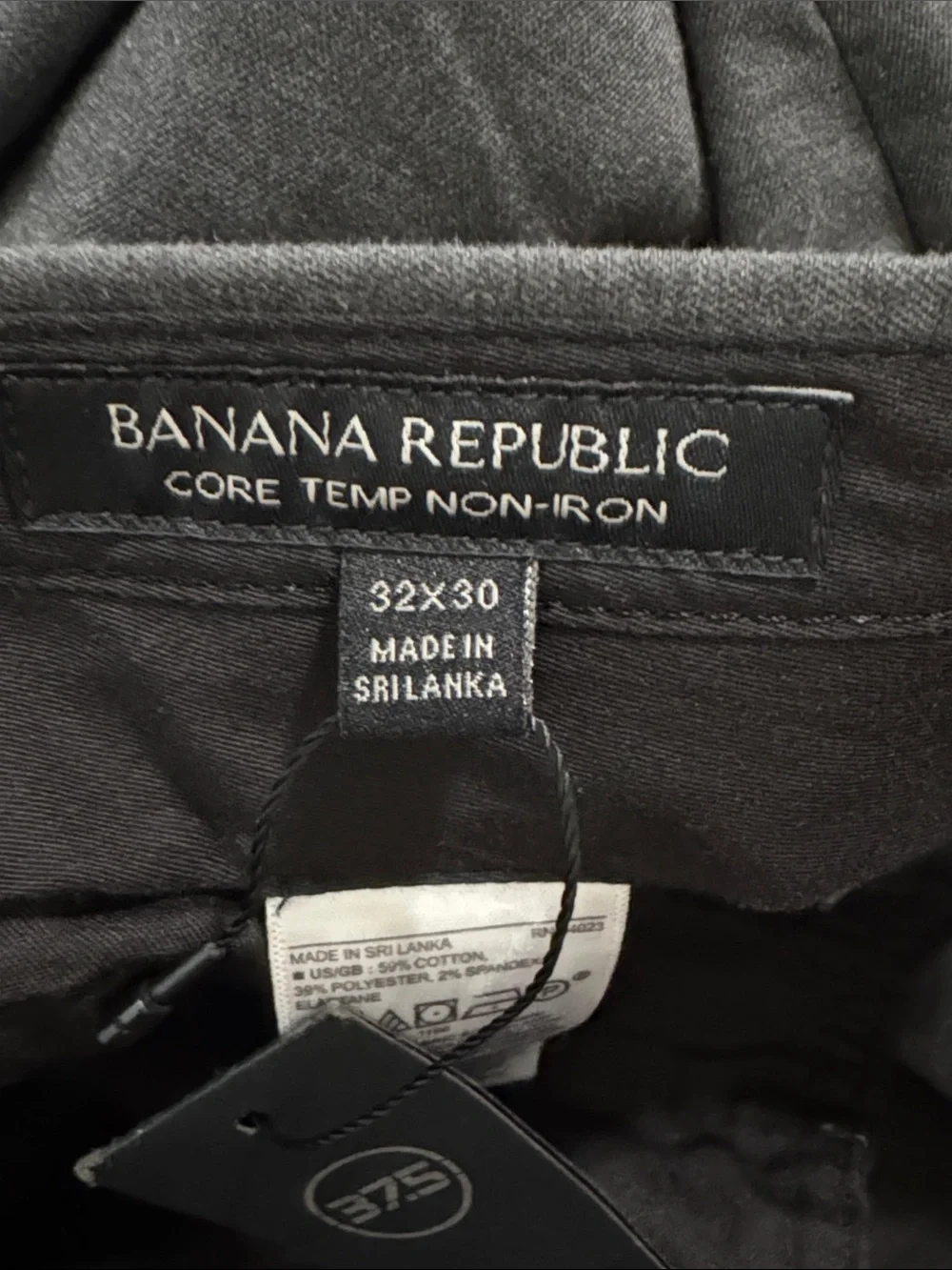 Banana Republic Core Temp Non Iron Charcoal Gray Cotton Blend Slim Fit NWT-32x29